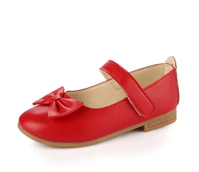 

2019 Girls Shoes NEW Leather Spring Kids Toddlers Moccasins Soft Baby Shoes Princess Fashion Bow Shoes Red Pink Loafers