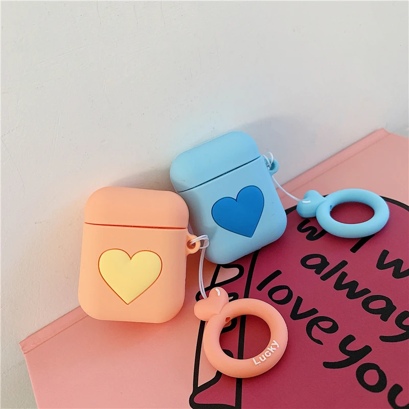 Для AirPods 2 чехол Любовь Сердце шаблон Bluetooth беспроводные наушники чехол для Apple Airpods зарядная коробка Мягкий силиконовый чехол