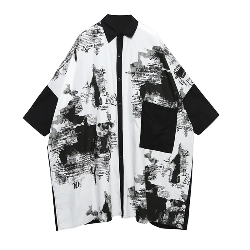 New 2019 Spring Summer Shirt Pattern Flower Loose Plus Size Clothes Long Mosaic Printing Blouse Women Tops |
