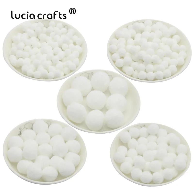 Lucia crafts 30 г/лот смешанные 5 размеров смешанные помпоны мягкие помпоны для самостоятельного пошива одежды Свадебные детские игрушки аксессуары J0706