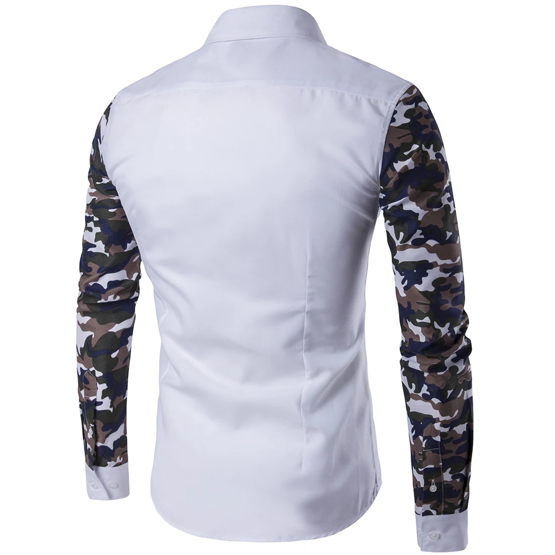 Men Shirt New Patchwork Casual Shirts Turn-down Collar 2017 Camouflage Slim Long Sleeved Chemise Homme XD009 | Мужская одежда