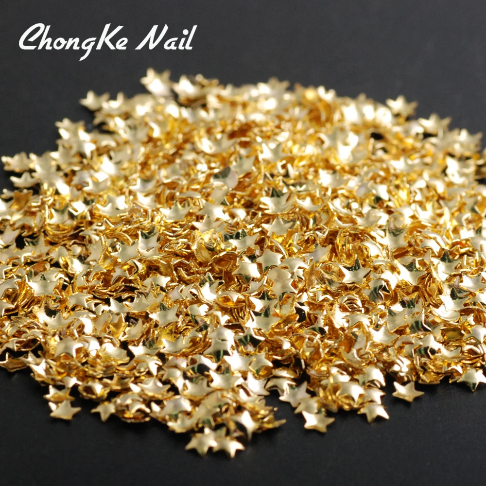 500 шт./упак. большой пятиконечная звезда Стиль золотым покрытием Ботильоны с