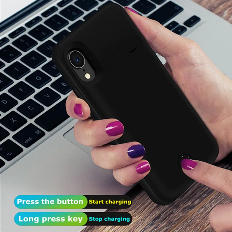 Чехол внешнего аккумулятора ZKFYS 6000 мАч для iPhone XR чехол мягкий силиконовый