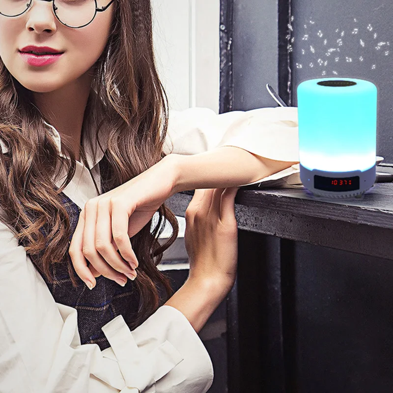 Многофункциональный Bluetooth динамик с USB зарядкой цветной прикроватный