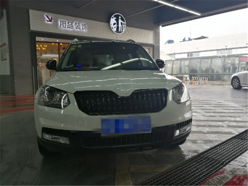 Оригинальная автомобильная передняя решетка из АБС-пластика, обшивка гоночных грилей для Skoda Yeti Sports 2013, Стайлинг автомобиля