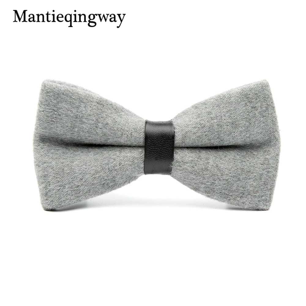 Mantieqingway классический сплошной Цвет Шерсть Марка бабочкой для Для мужчин