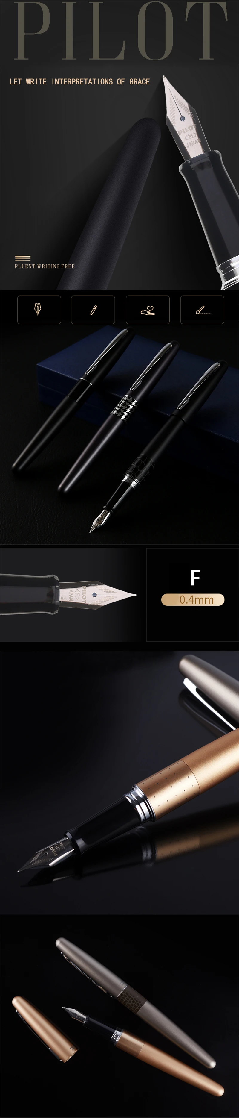 Перьевая ручка Pilot Metropolitan-Caneta Tinteiro, красивое перо, животное, красочное тело, FP-MR2 пилота/FP-MR3-88G, Estilograficas