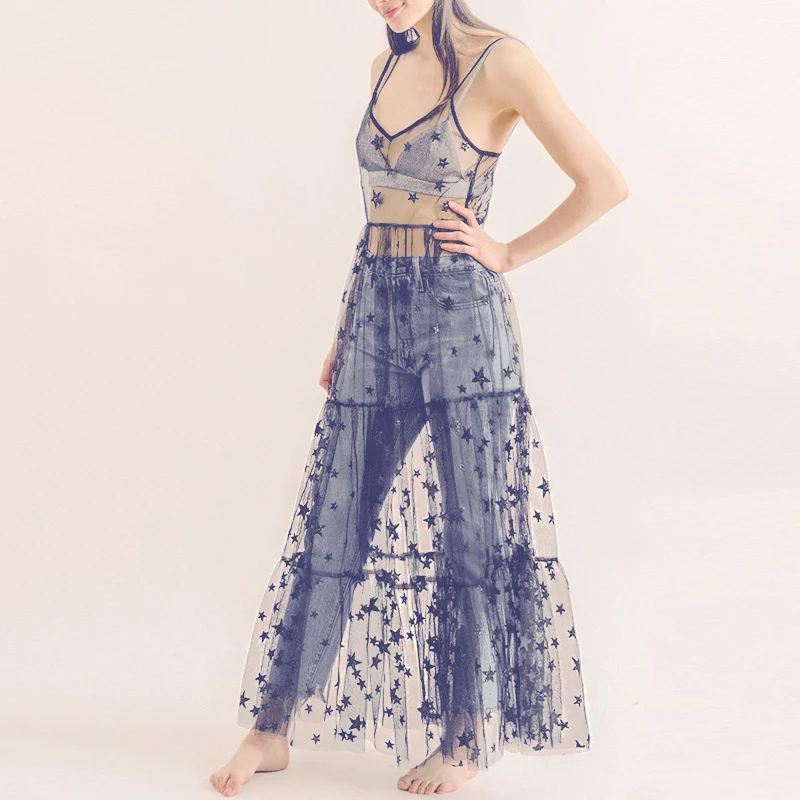 Сексуальное длинное платье милое длина до пола плюс размер полупрозрачный