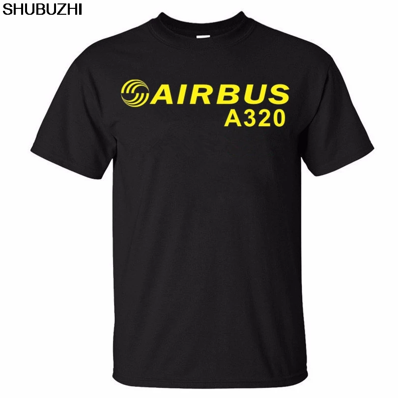 Airbus A320, новинка, Мужская хлопковая футболка с принтом, летняя новинка,, Мужская футболка, Прямая поставка, европейский размер, большой размер, sbz5096 - Цвет: black