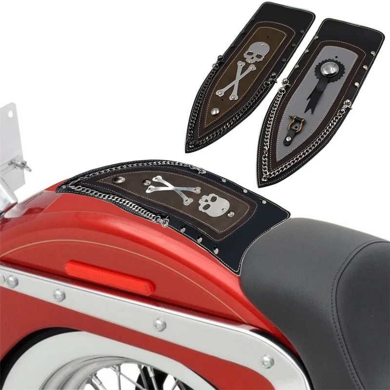 Кожаный нагрудник для заднего крыла мотоцикла в виде черепа Harley Sportster XL883 2004-2016