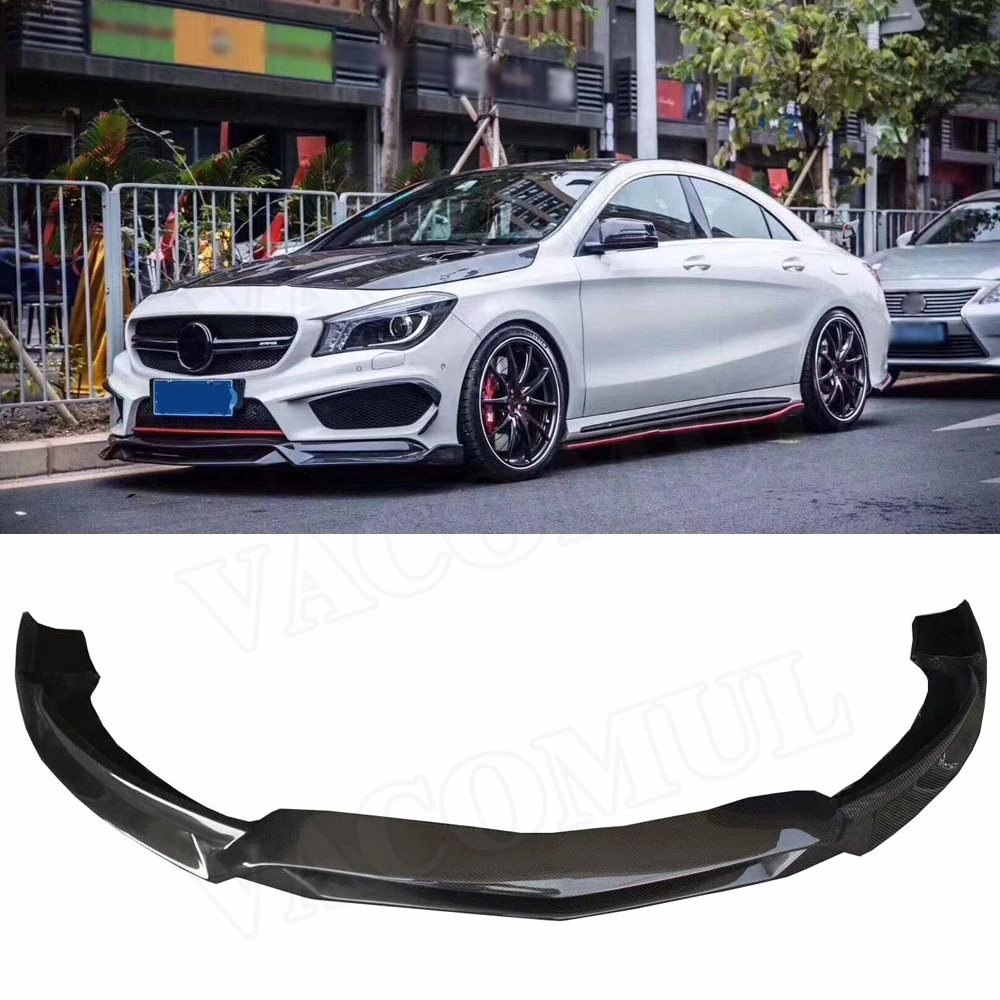 Для CLA класс углеродного волокна передний спойлер для Mercedes Benz W117 CLA180 CLA200 CLA250 CLA45 AMG R1 Стиль бампер для подбородка