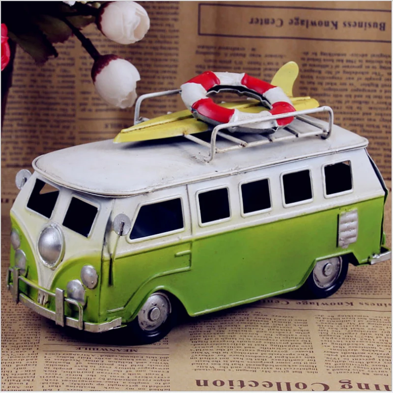 ERMAKOVA Металлическая статуэтка автобуса Camper модель классический Ван украшение для