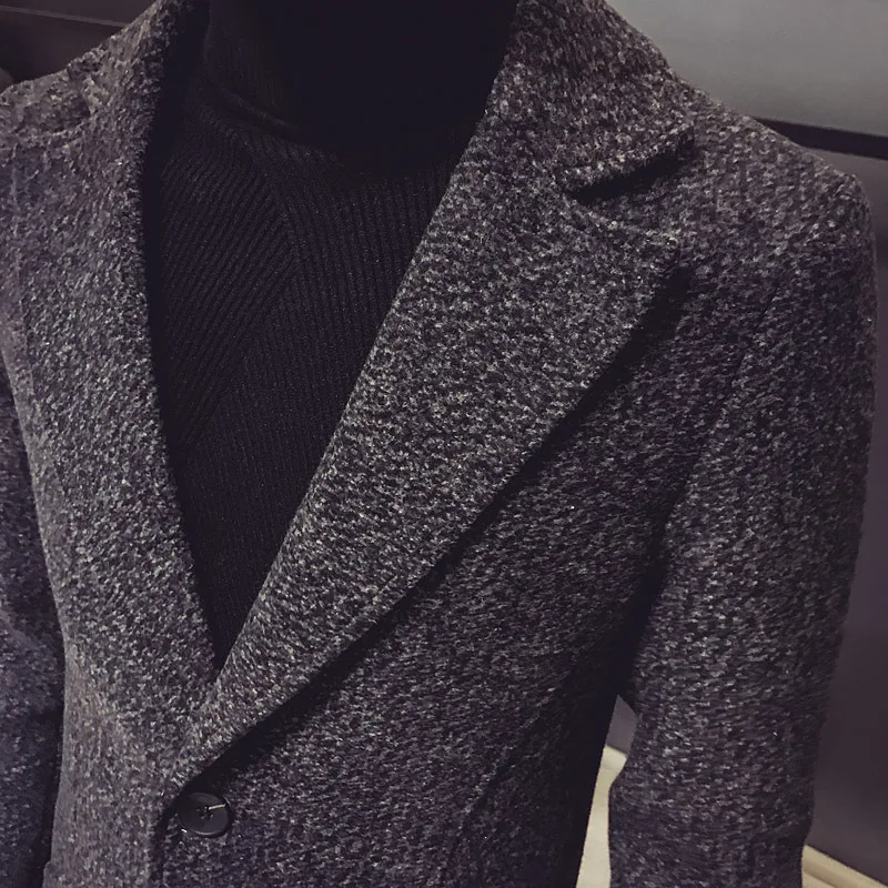 

Men's windbreaker new winter plaid coat snowflake Slim coat