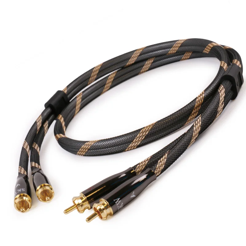 Skw HIFI аудиофилов стерео аудио кабель 2 RCA-2 RCA мужчинами тесьмой для сабвуфера линии