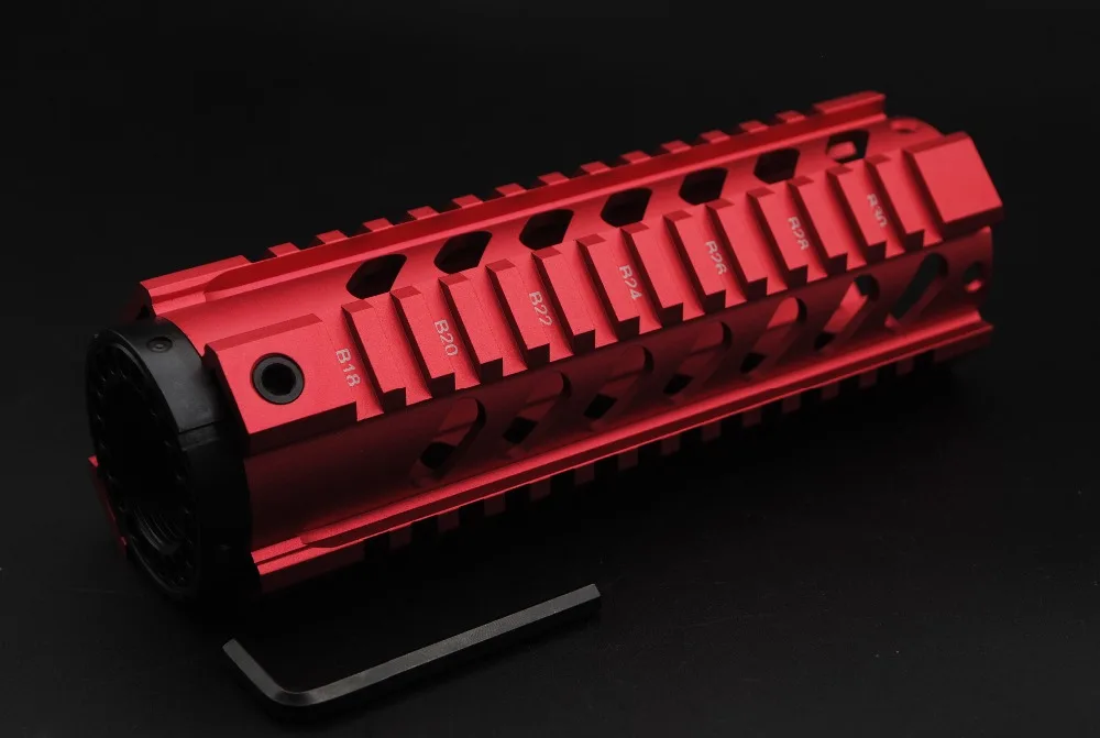 Красный анодированный 7 'ཆ'' 12 ''дюйма длина свободный плавающий Quad Rail