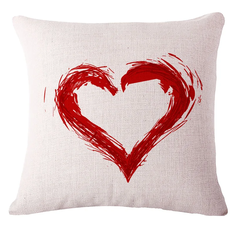 43*43 см сердечный дизайн чехол для подушки льняная наволочка с принтом Любовь