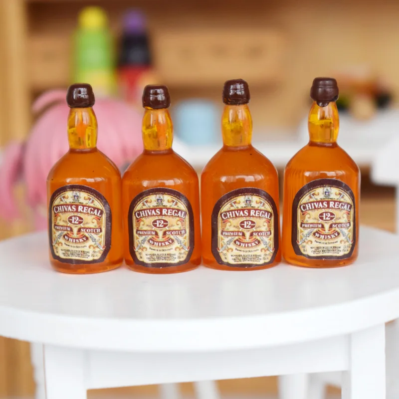 4 шт. 1:6 миниатюрные бутылки для кукольного домика виски напитков модель ролевых