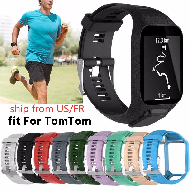 Ремешок силиконовый сменный для часов TomTom 2 3 Series Runner Spark Golfer Adventurer GPS | Электроника