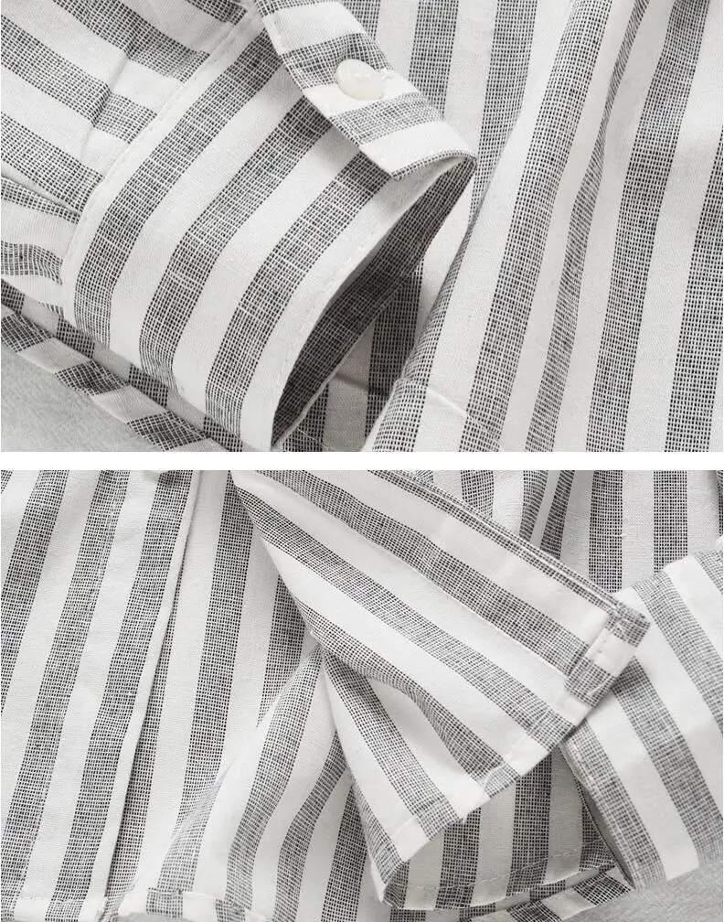 Japanese menswear 2021 tide Autumn new shirt male lapel loose striped jacket Men Fashion long-sleeved Cotton shirts M-XXL | Мужская