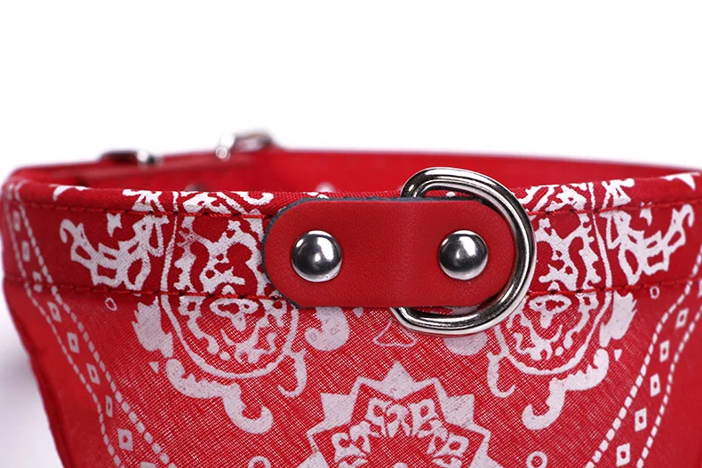 Jacquard PU Leather Neckerchief Collars With Print Triangular scarf For Cat Dog Pet Supplies Bichon Frise | Дом и сад