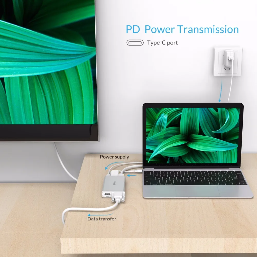 Док станция для настольного ноутбука ORICO 6 в 1 с разъемом типа MACbook Apple USB C HDMI 4 K VGA