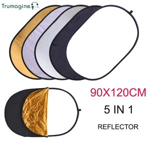 Портативный складной отражатель для фотосъемки, 90*120 см, 5 в 1, для дома, с переноской