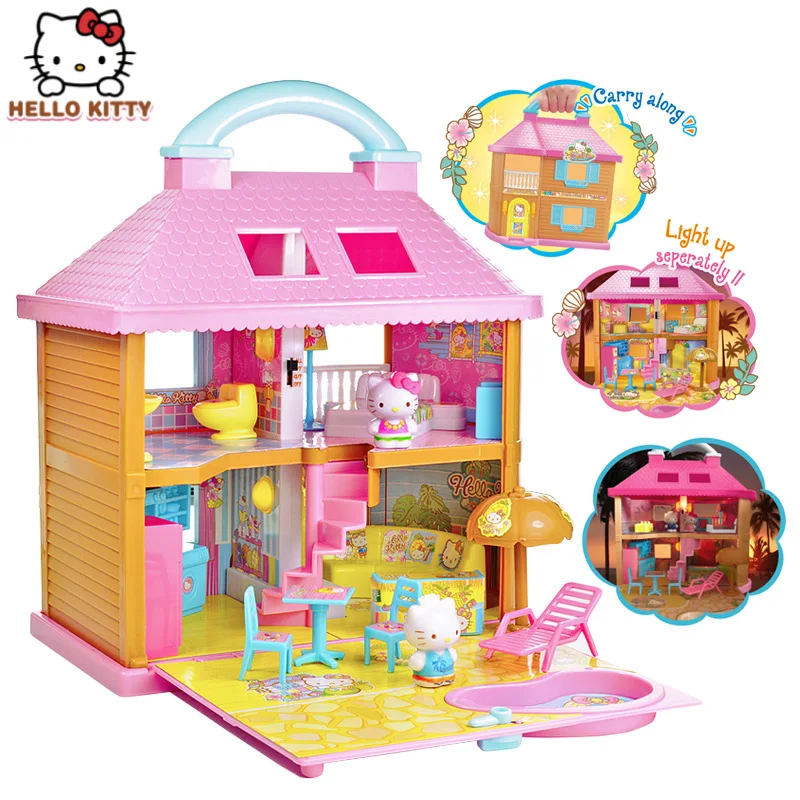 Hello Kitty игрушки для детей Приморский курортный отель дом девочек большой игрушка