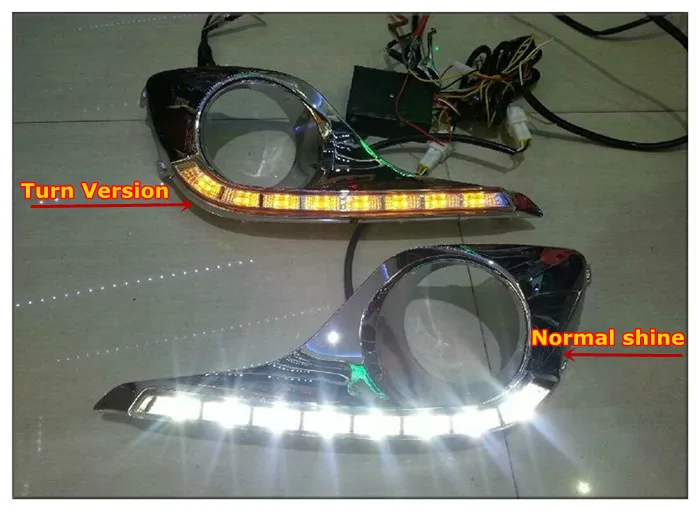 

Tcart 2012-up 12 LED white DRL with turn signal lamps Aluminum rear cover For Highlander toyota Daytime Running Light Lamps