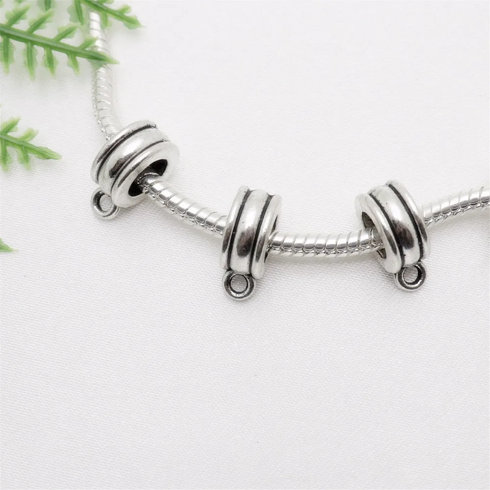 Винтажные серебряные круглые бусины подходят для Pandora Charms DIY европейские