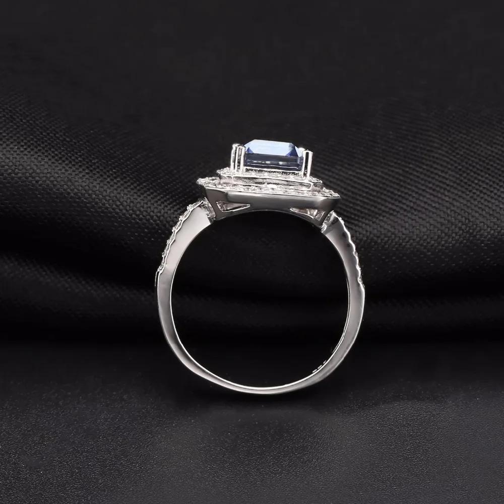 Драгоценный камень фотоэлемент серебряная прямоугольная огранка 2.05Ct