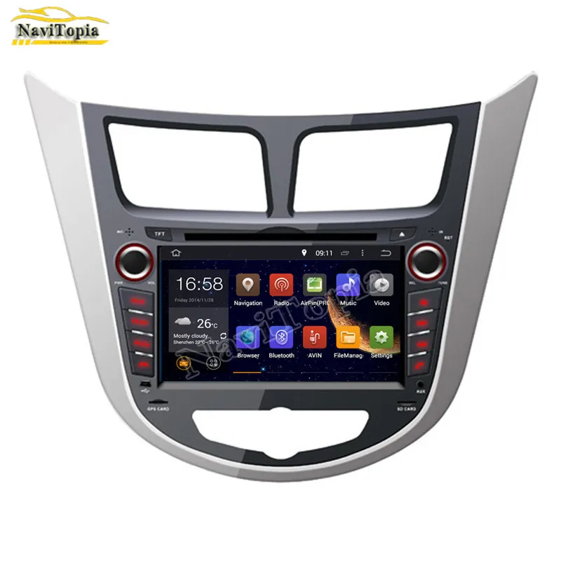 NAVITOPIA 7 дюймов 4G ram 32G rom Восьмиядерный Android 9 0 автомобильный DVD gps для hyundai Accent Blue 2011 WIT