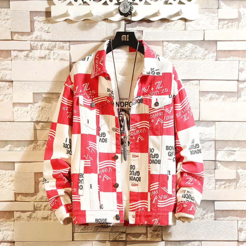 FUODRAO Denim Jacket Fashion Print Bomber Men Hip Hop Streetwear Jaqueta Masculino Japan Style Coats Male 5XL J147 | Мужская одежда