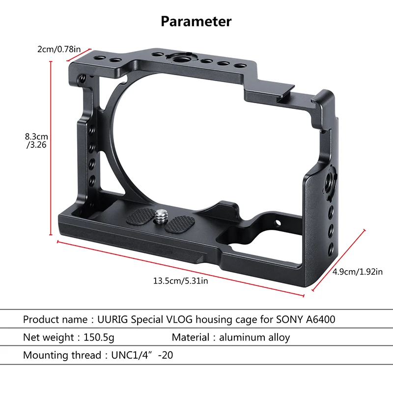 Специальный держатель для камеры UURig Sony A6400 удобная ручка видеосъемки с