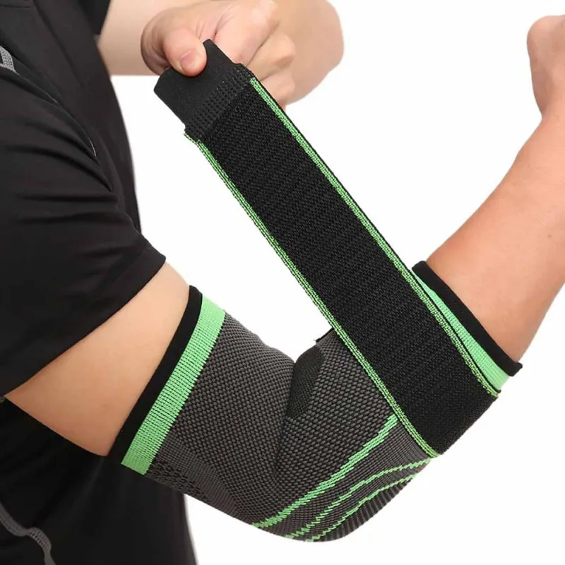 

New Fitness Men Elbow Pads Breathable Elbow Brace Support band Pressurized Bandage for Sport Basketball Elastic Arm Protector