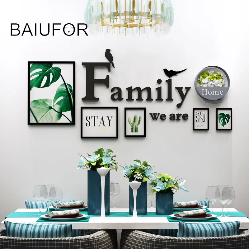 BAIUFOR Photo Frame DIY Wooden Frames Hanging Picture Collage White Black Living Room Home Decor Creative Gift | Дом и сад