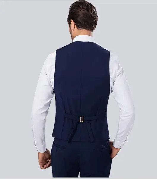 Мужской жилет для свадьбы выпускного вечера темно-синий Повседневный деловой