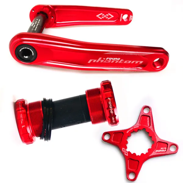 Red Fovno GXP велосипедный шатун MountainMTB велосипед диаметра окружности болтов(алюминиевый сплав шатунный палец для велосипеда из алюминиевого сплава Кривошип велосипеда запчасти - Цвет: Red