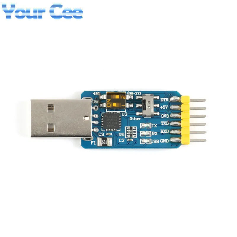Многофункциональный модуль преобразования USB CP2102 в TTL RS232 RS485 6 1 с