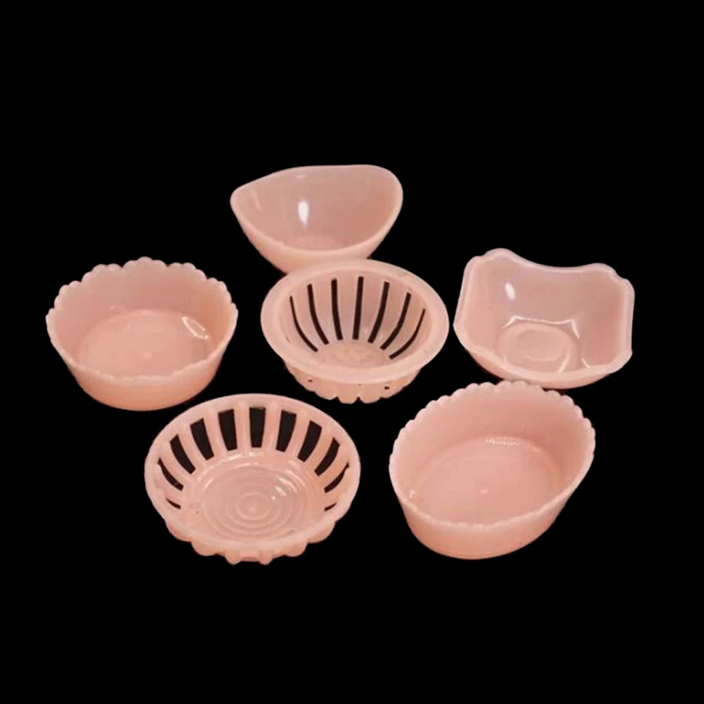 

New 1/12 Dollhouse Miniature plastic basket for washing vegetable fruit 6pieces