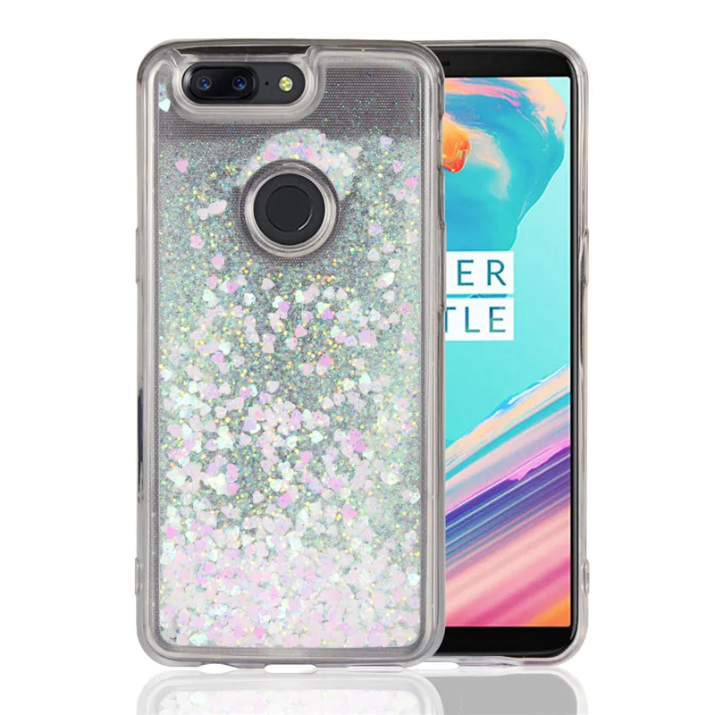 Caseier модные жидкие блестки песок телефон для Oneplus 5t мягкий чехол Fundas Coque Capas Capinha
