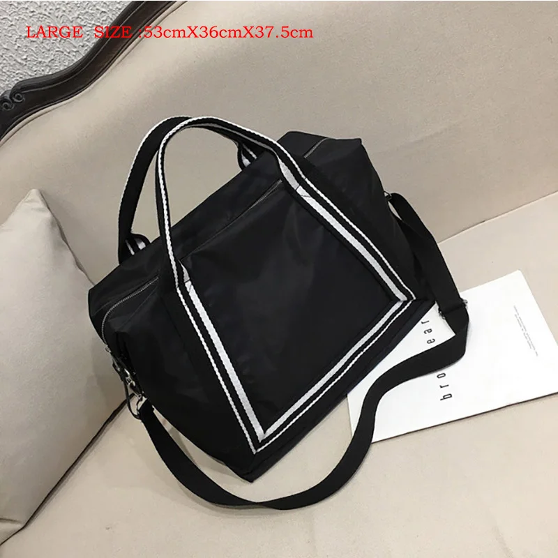 Black-Large Женская спортивная сумка для йоги, нейлоновая Мужская водонепроницаемая сумка для спортзала, Повседневная Уличная сумка для фитнеса, Женская Портативная сумка через плечо для выходных - Цвет: Black-Large