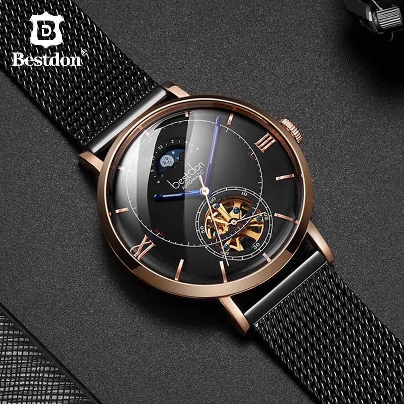 Мужские автоматические механические часы Bestdon Tourbillon швейцарские роскошные