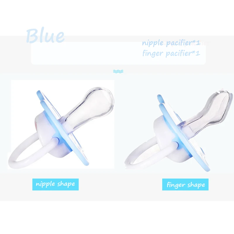 Set4 2PCS--Blue Новорожденная детская пустышка зубное кольцо для ребенка цепь Ортодонтическая Соска сон пустышка палец нипплер мягкая BPA коробка для хранения - Цвет: Set4 2PCS--Blue