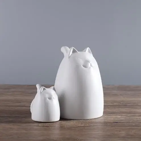 lucky cat handicraft ornament cartoon ceramic home decor crafts room decoration porcelain animal figurine | Дом и сад