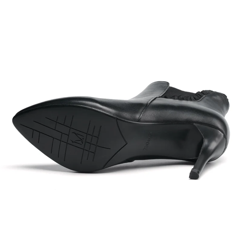 Universe/2017 женские зимние ботильоны из коровьей кожи с острым носком на молнии