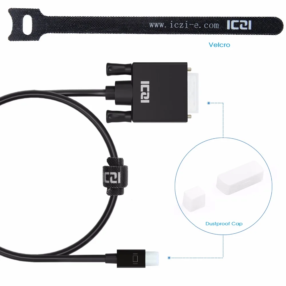 ICZI Mini display port DP to DVI кабель Папа папа Thunderbolt адаптер 1080P 60Hz для MacBook Surface Pro 1m 1 8 m 3m|mini