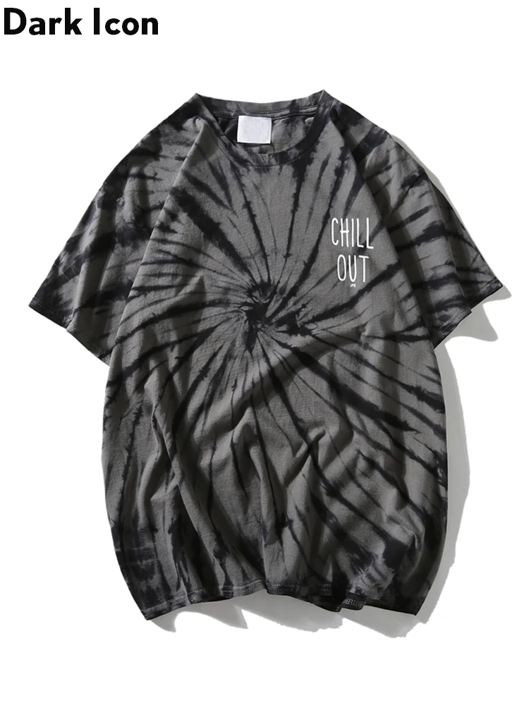 Dark Icon Chill Out Paisley Tie dying хип-хоп футболка мужская с круглым вырезом Летние футболки мужские женские хипстерские мужские футболки