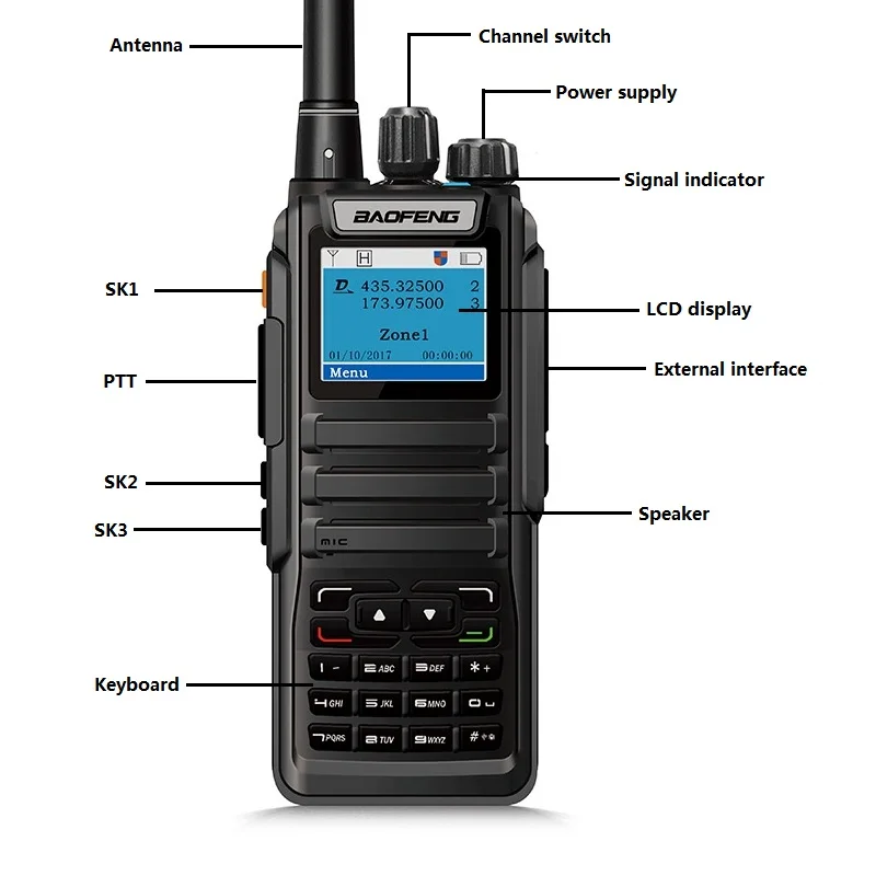 2018 цифровая рация DMR Baofeng с реальной яркостью 1024 CH Talkie Tier I & II UHF VHF портативный CB