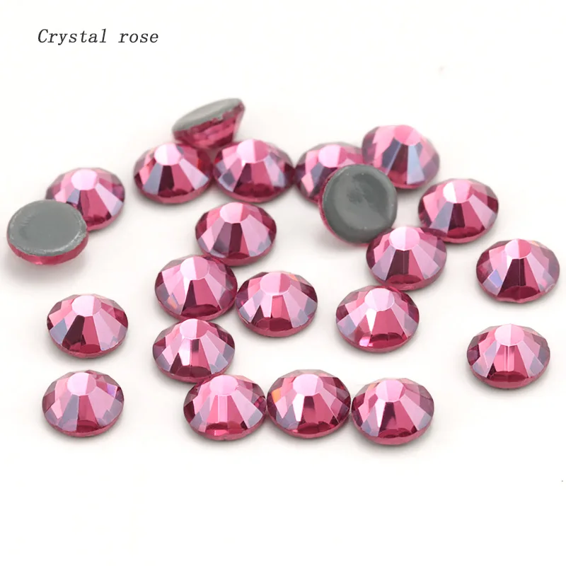 Crystal rose Новинка, цветные стразы SS16 SS20 из кристального стекла, стразы с плоской задней поверхностью, горячая фиксация, стразы для горячей фиксации, украшения своими руками - Цвет: Crystal rose