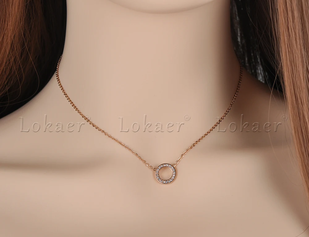Lokaer классические Очаровательные Круглые ожерелья чокеры Стразы золотого цвета